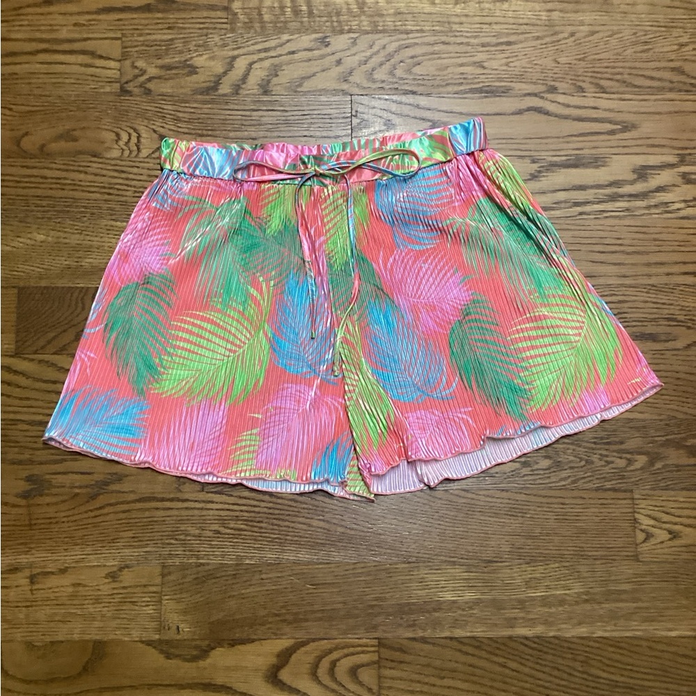 Jess Lea Malibu Sunset pleated short and top coord resort wear vibrant neons. LG - Picture 4 of 16